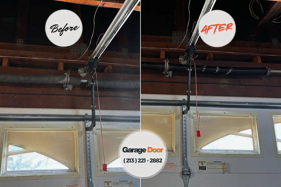 Before and after: garage door repair Rushford, MN